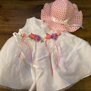Rare Editions Flower Dress with Hat